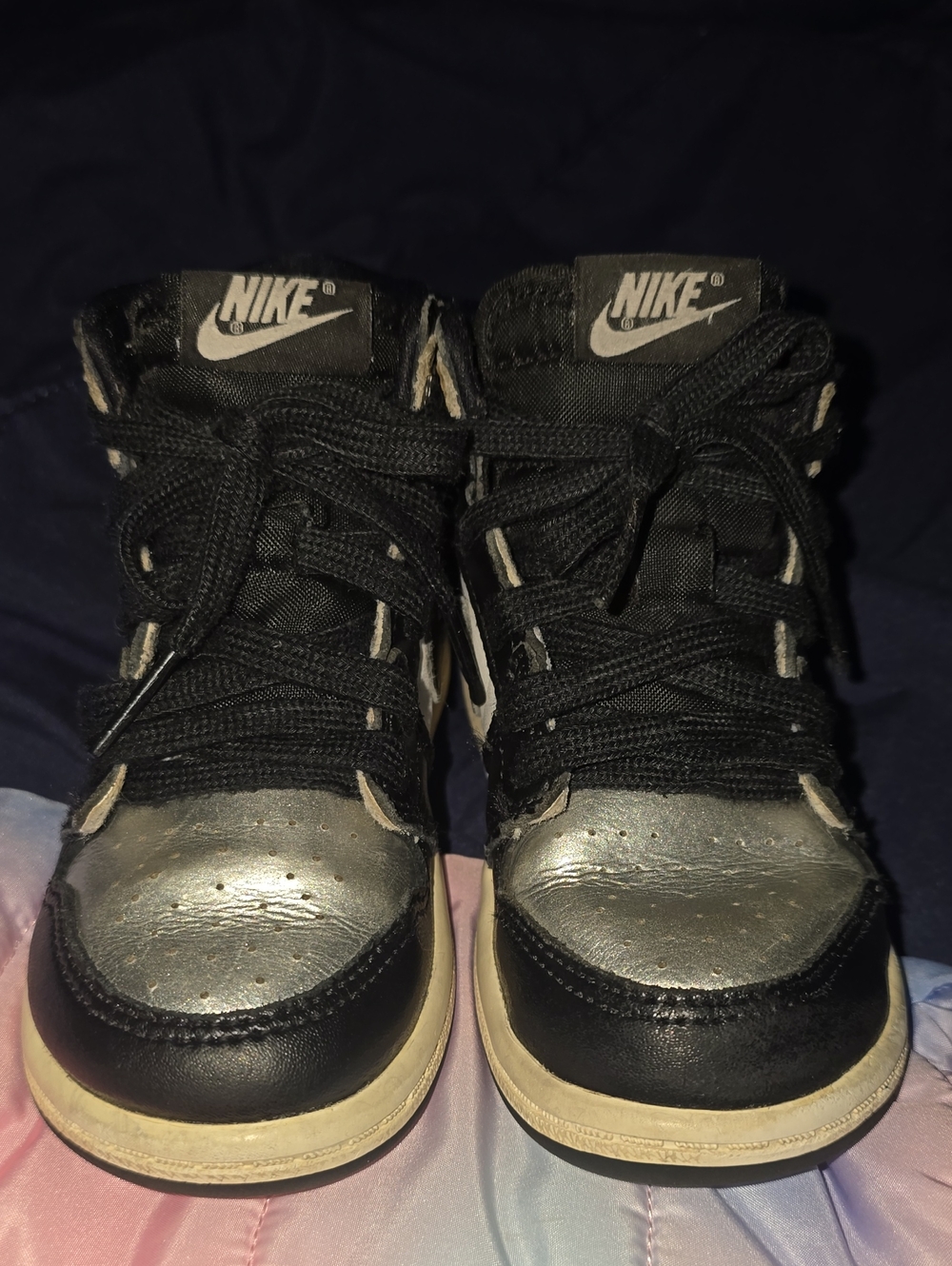 Nike Kids JORDAN 1 Black N Silver 8C